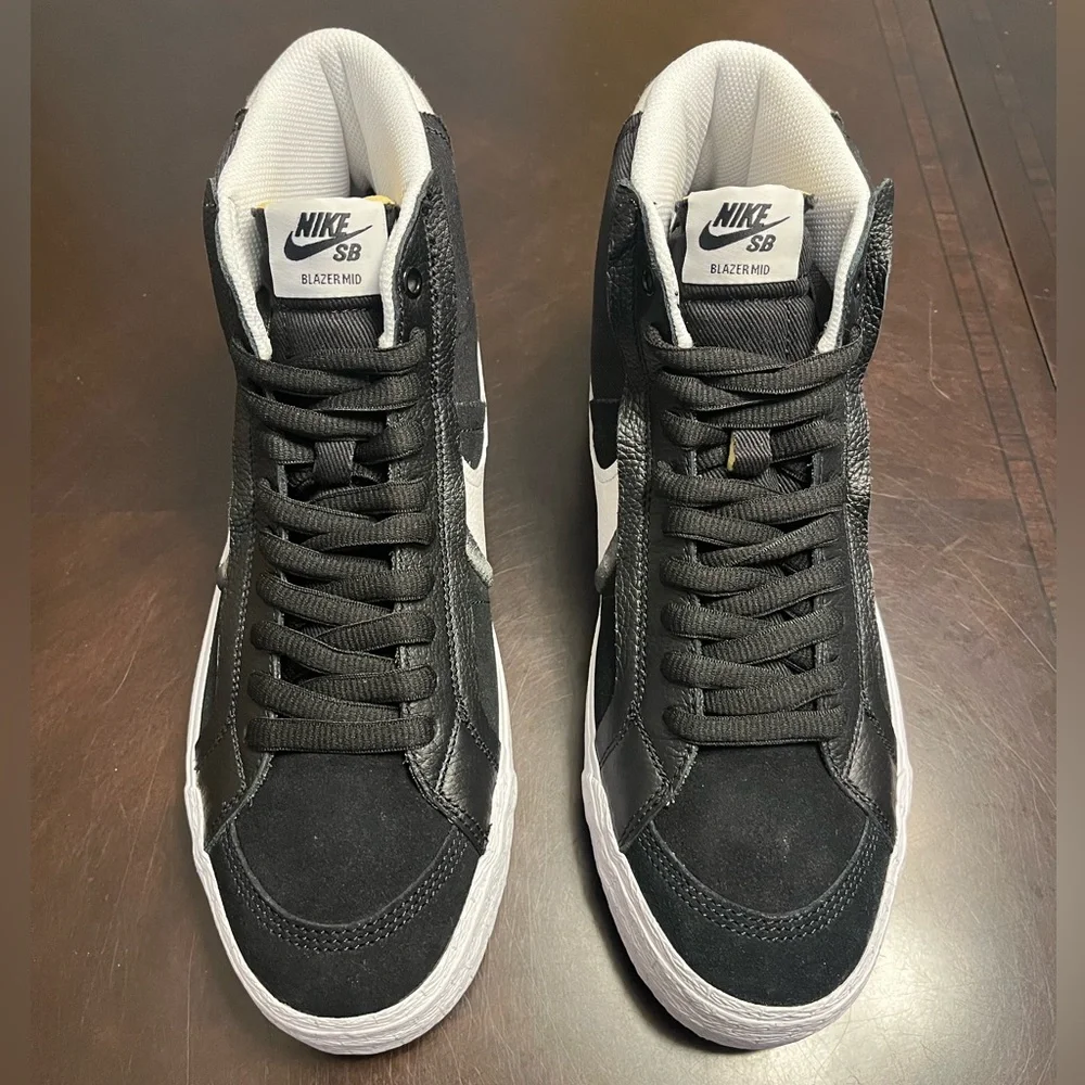 New Nike Zoom Blazer Mid SB Premium Black White Sneaker Shoes Size US 10 - Picture 6 of 13